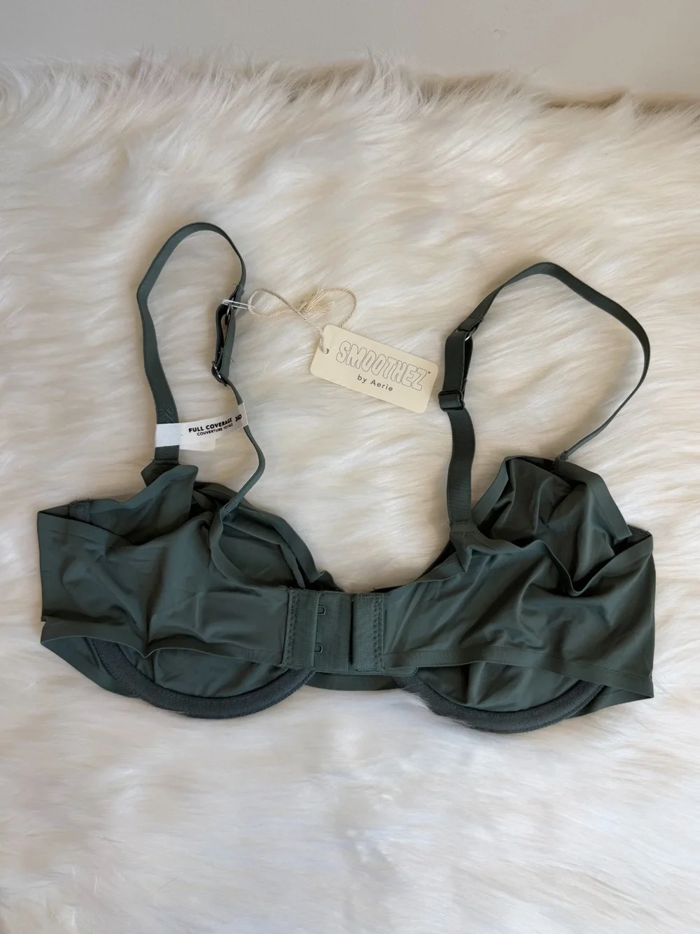 NWT SMOOTHEZ by Aerie Unlined Mesh Full Coverage Underwire Bra Green Size 34D - Picture 8 of 14
